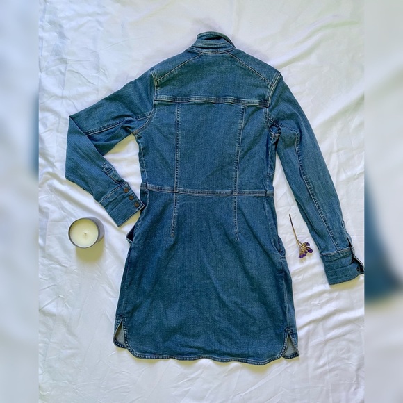 Free People Dinomyte In Denim Long- Sleeve Mini Dress - Picture 2 of 9